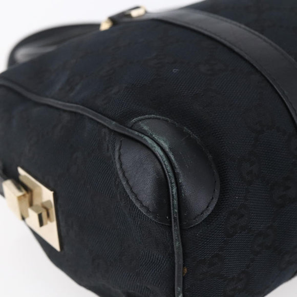 GUCCI GG Canvas Hand Bag Black Gold 000 0851 3754 Auth 147878
