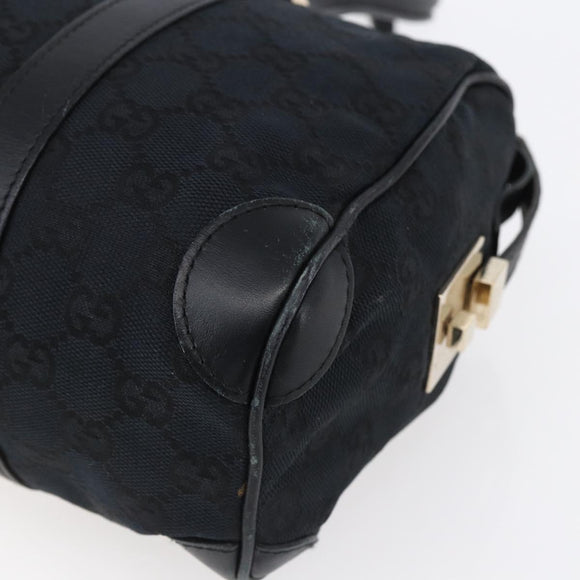 GUCCI GG Canvas Hand Bag Black Gold 000 0851 3754 Auth 147878