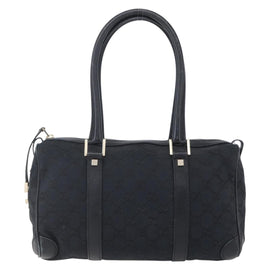 GUCCI GG Canvas Hand Bag Black Gold 000 0851 3754 Auth 147878 - 0