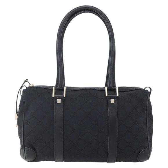 GUCCI GG Canvas Hand Bag Black Gold 000 0851 3754 Auth 147878