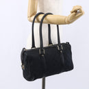 GUCCI GG Canvas Hand Bag Black Gold 000 0851 3754 Auth 147878-23