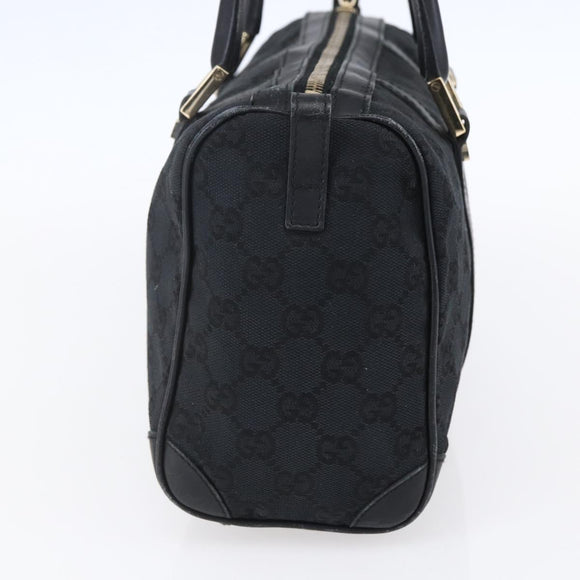 GUCCI GG Canvas Hand Bag Black Gold 000 0851 3754 Auth 147878
