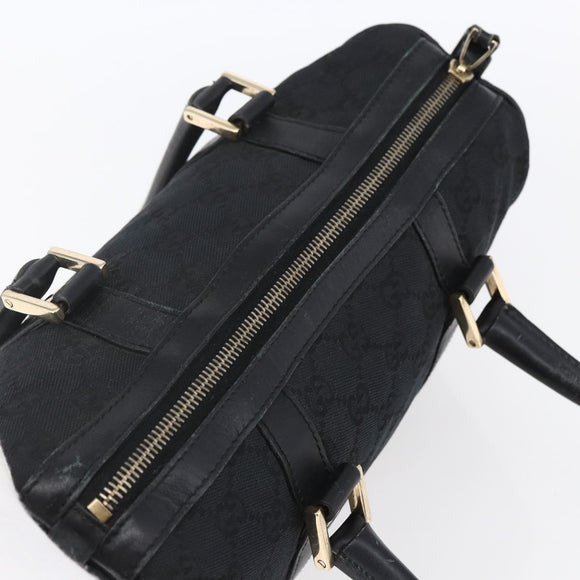 GUCCI GG Canvas Hand Bag Black Gold 000 0851 3754 Auth 147878