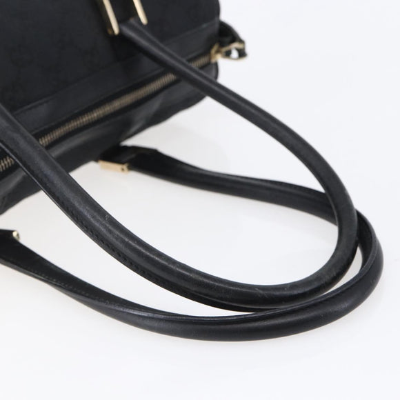 GUCCI GG Canvas Hand Bag Black Gold 000 0851 3754 Auth 147878