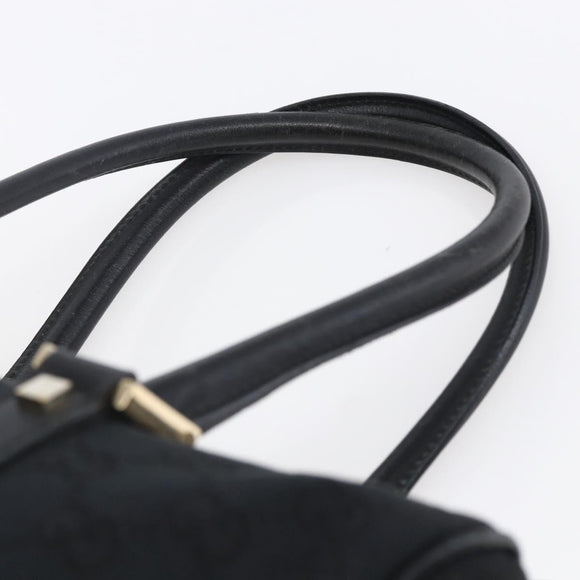 GUCCI GG Canvas Hand Bag Black Gold 000 0851 3754 Auth 147878