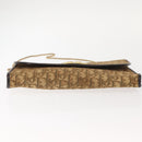 Christian Dior Trotter Canvas Chain Shoulder Bag Brown Gold Auth 147883-10
