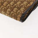 Christian Dior Trotter Canvas Chain Shoulder Bag Brown Gold Auth 147883-14