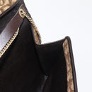 Christian Dior Trotter Canvas Chain Shoulder Bag Brown Gold Auth 147883-19