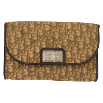 Christian Dior Trotter Canvas Chain Shoulder Bag Brown Gold Auth 147883 - 0