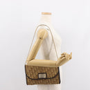 Christian Dior Trotter Canvas Chain Shoulder Bag Brown Gold Auth 147883-21