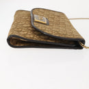Christian Dior Trotter Canvas Chain Shoulder Bag Brown Gold Auth 147883-5