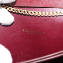 Christian Dior Trotter Canvas Chain Shoulder Bag Red Gold Auth 147884-16