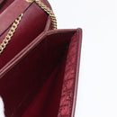 Christian Dior Trotter Canvas Chain Shoulder Bag Red Gold Auth 147884-18