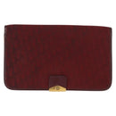 Christian Dior Trotter Canvas Chain Shoulder Bag Red Gold Auth 147884-2