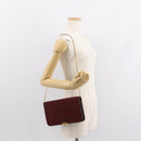 Christian Dior Trotter Canvas Chain Shoulder Bag Red Gold Auth 147884-21