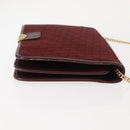 Christian Dior Trotter Canvas Chain Shoulder Bag Red Gold Auth 147884-4