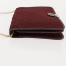 Christian Dior Trotter Canvas Chain Shoulder Bag Red Gold Auth 147884-5