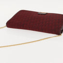 Christian Dior Trotter Canvas Chain Shoulder Bag Red Gold Auth 147884-6
