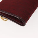 Christian Dior Trotter Canvas Chain Shoulder Bag Red Gold Auth 147885-15