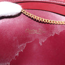 Christian Dior Trotter Canvas Chain Shoulder Bag Red Gold Auth 147885-11
