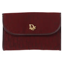 Christian Dior Trotter Canvas Chain Shoulder Bag Red Gold Auth 147885-13