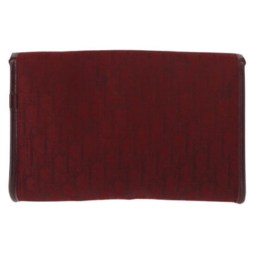 Christian Dior Trotter Canvas Chain Shoulder Bag Red Gold Auth 147885 - 0