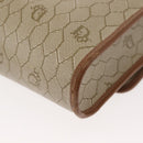 Christian Dior Honeycomb Canvas Shoulder Bag PVC Gold Beige Auth 147886-13