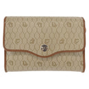 Christian Dior Honeycomb Canvas Shoulder Bag PVC Gold Beige Auth 147886-2