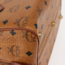 MCM Logogram Vicetos Hand Bag PVC Leather Brown Gold Auth 147887-9