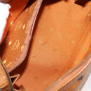 MCM Logogram Vicetos Hand Bag PVC Leather Brown Gold Auth 147887-11