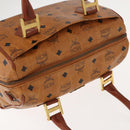 MCM Logogram Vicetos Hand Bag PVC Leather Brown Gold Auth 147887-6