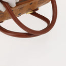 MCM Logogram Vicetos Hand Bag PVC Leather Brown Gold Auth 147887-7