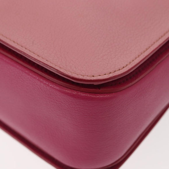 Miu Miu Madras Hand Bag Leather Pink Gold Auth 147888