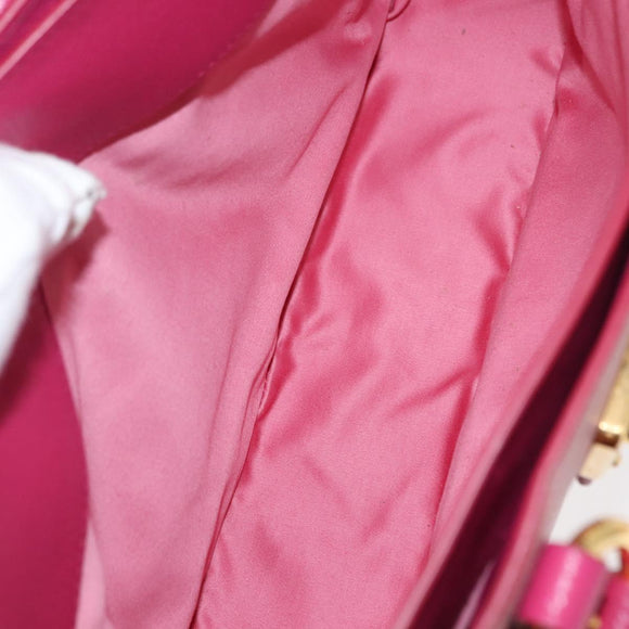 Miu Miu Madras Hand Bag Leather Pink Gold Auth 147888