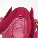 Miu Miu Madras Hand Bag Leather Pink Gold Auth 147888-21