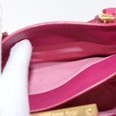 Miu Miu Madras Hand Bag Leather Pink Gold Auth 147888-22