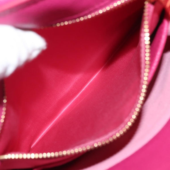 Miu Miu Madras Hand Bag Leather Pink Gold Auth 147888