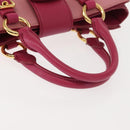 Miu Miu Madras Hand Bag Leather Pink Gold Auth 147888-7