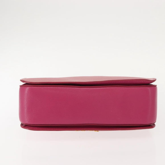 Miu Miu Madras Hand Bag Leather Pink Gold Auth 147888