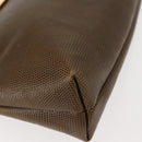 Salvatore Ferragamo Vala Shoulder Bag Leather Khaki Gold Auth 147889-10