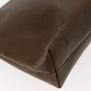 Salvatore Ferragamo Vala Shoulder Bag Leather Khaki Gold Auth 147889-12