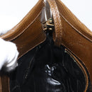 Salvatore Ferragamo Vala Shoulder Bag Leather Khaki Gold Auth 147889-18