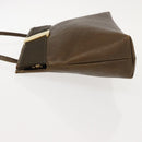 Salvatore Ferragamo Vala Shoulder Bag Leather Khaki Gold Auth 147889-5