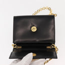 Salvatore Ferragamo Chain Vala Shoulder Bag Leather Black Gold Auth 147890-9