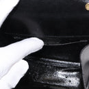 Salvatore Ferragamo Chain Vala Shoulder Bag Leather Black Gold Auth 147890-11