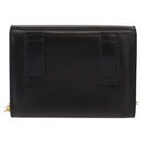 Salvatore Ferragamo Chain Vala Shoulder Bag Leather Black Gold Auth 147890-2