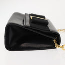 Salvatore Ferragamo Chain Vala Shoulder Bag Leather Black Gold Auth 147890-3