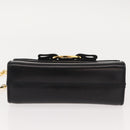 Salvatore Ferragamo Chain Vala Shoulder Bag Leather Black Gold Auth 147890-5