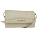 CELINE Shoulder Bag Leather Beige Gold Auth 147891-1