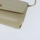 CELINE Shoulder Bag Leather Beige Gold Auth 147891-15